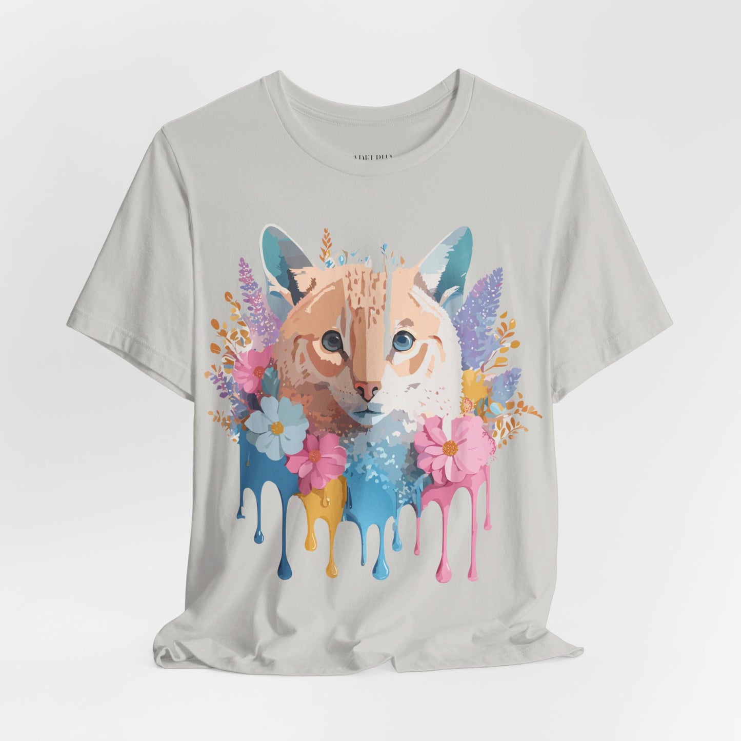 Natural Cotton Tee Shirt with Cat