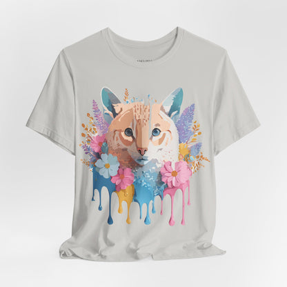 Natural Cotton Tee Shirt with Cat Printify