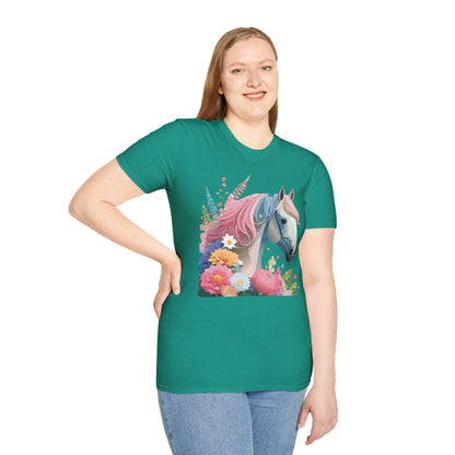 Horse Shirt Unisex Gildan Softstyle 64000 Cotton Tee With Animals