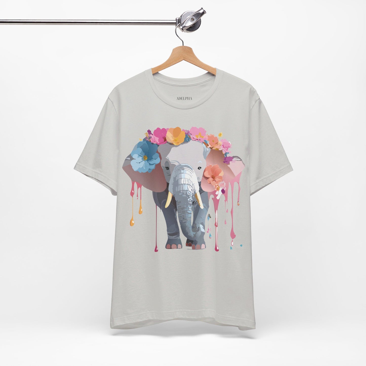 T-shirt en coton naturel avec motif éléphant