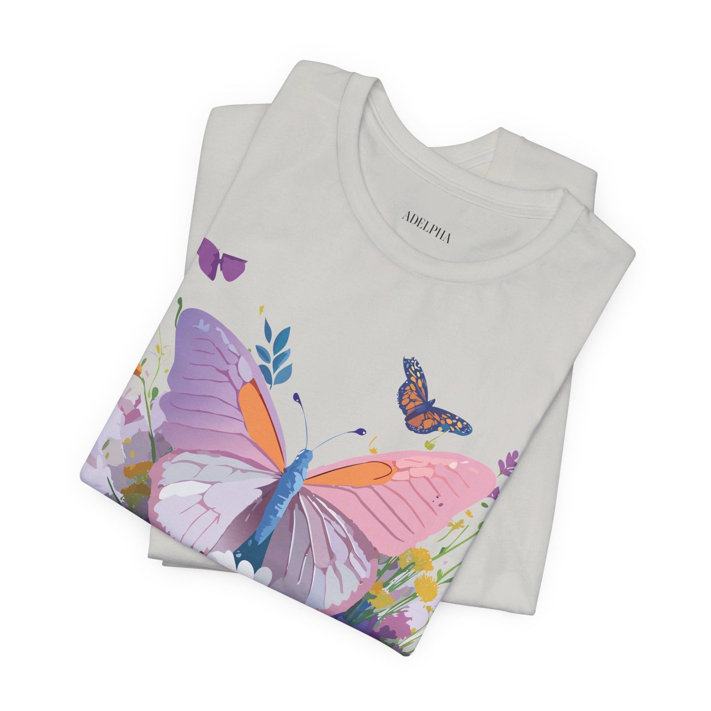 T-Shirt aus natürlicher Baumwolle mit Schmetterling