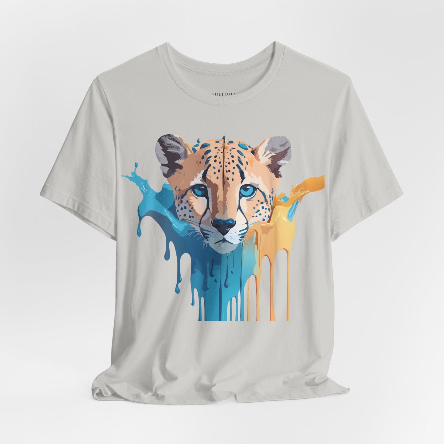 Natural Cotton Tee Shirt with Cheetah