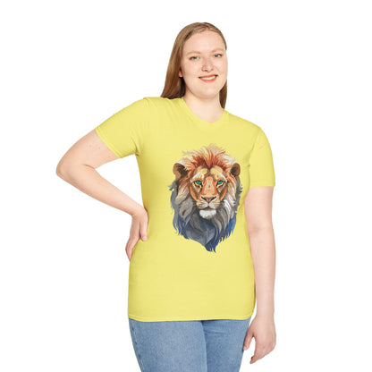 Floral Lion Shirt Unisex Tee Softstyle Gildan 64000 Comfort Fit
