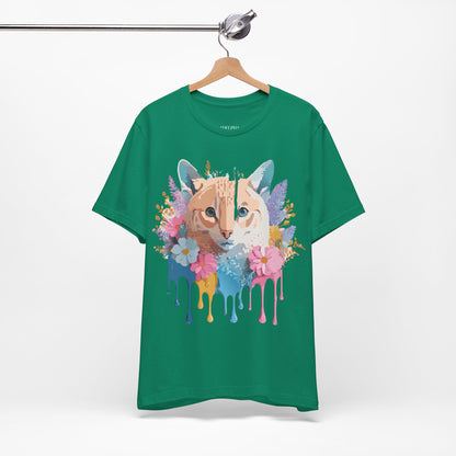 Natural Cotton Tee Shirt with Cat Printify