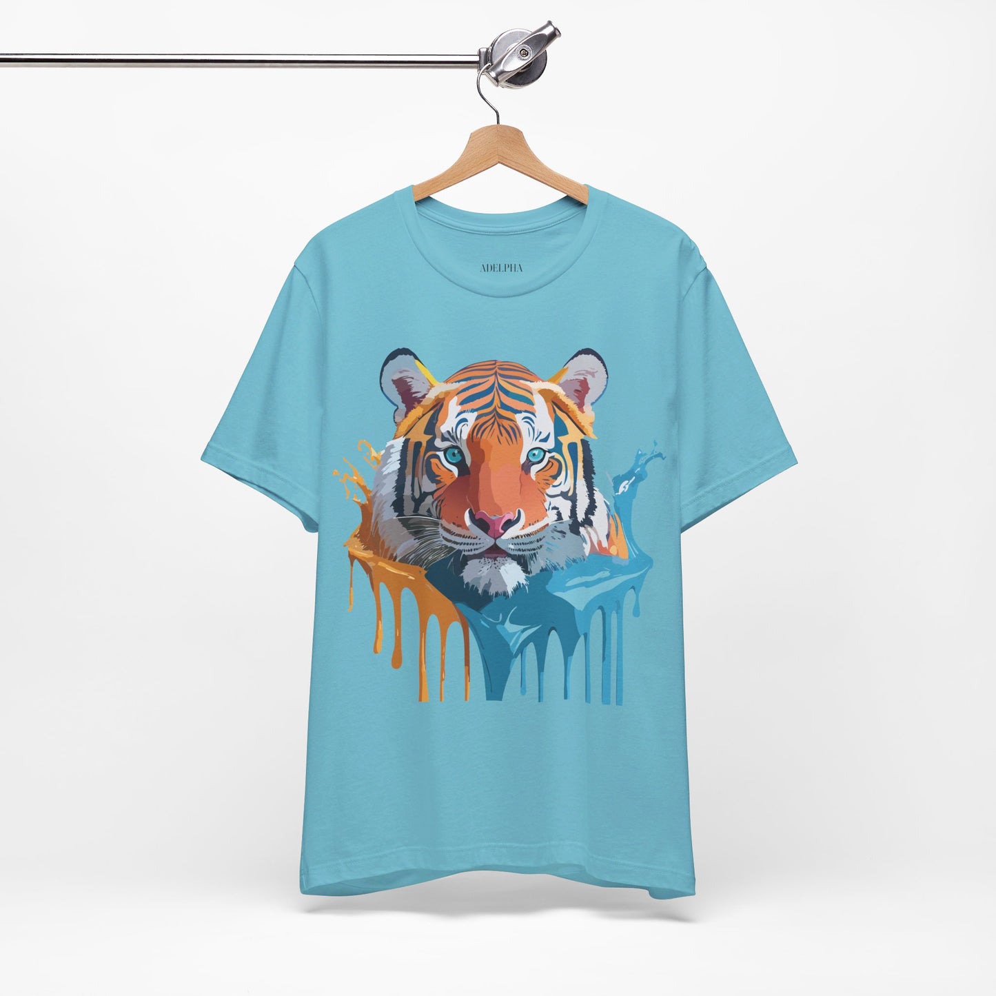 T-shirt en coton naturel avec motif tigre