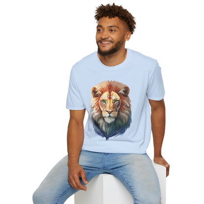 Gildan Softstyle Lion Shirt Unisex Floral Tee Animal Print Tee