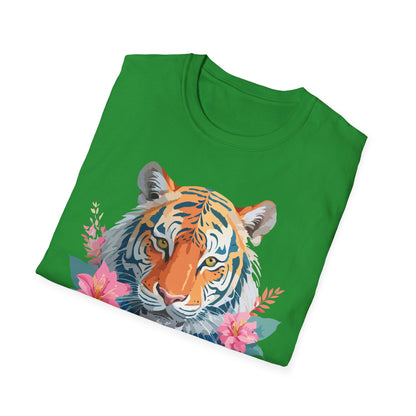 Tiger Unisex Softstyle T Shirt 100 Percent Cotton Gildan 64000 Animal Tee