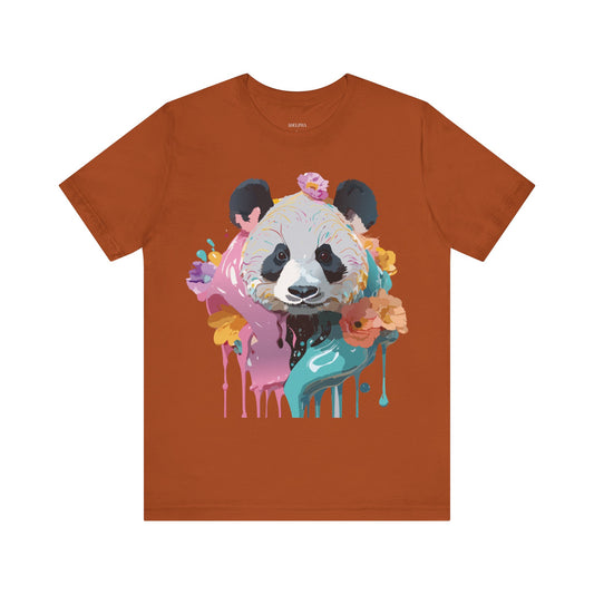 Natural Cotton Tee Shirt with Panda