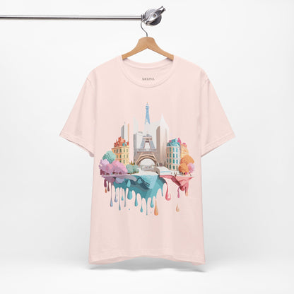 Natural Cotton Tee Shirt - Beautiful Places Collection - Paris Printify