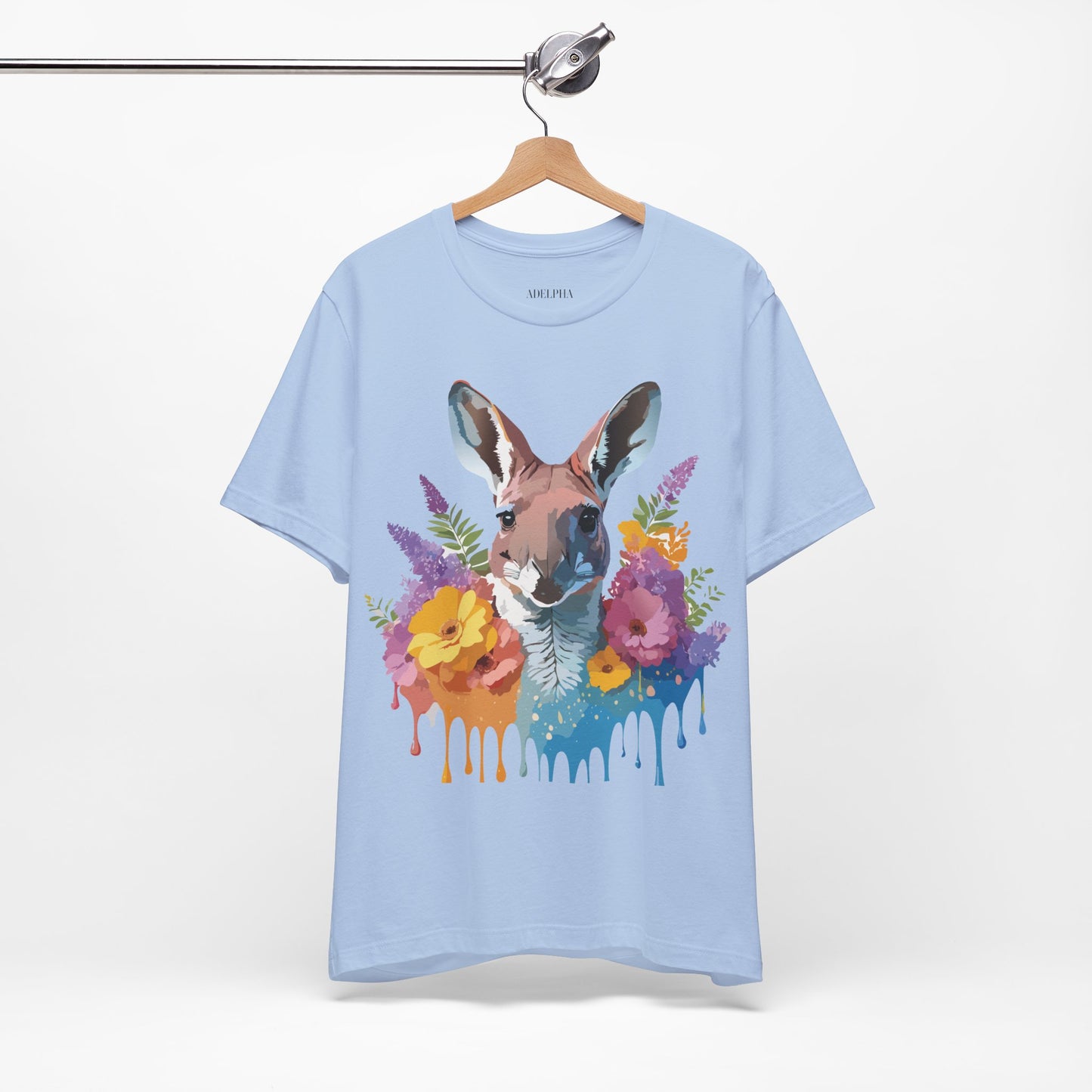 Natural Cotton Tee Shirt with Kangaroo