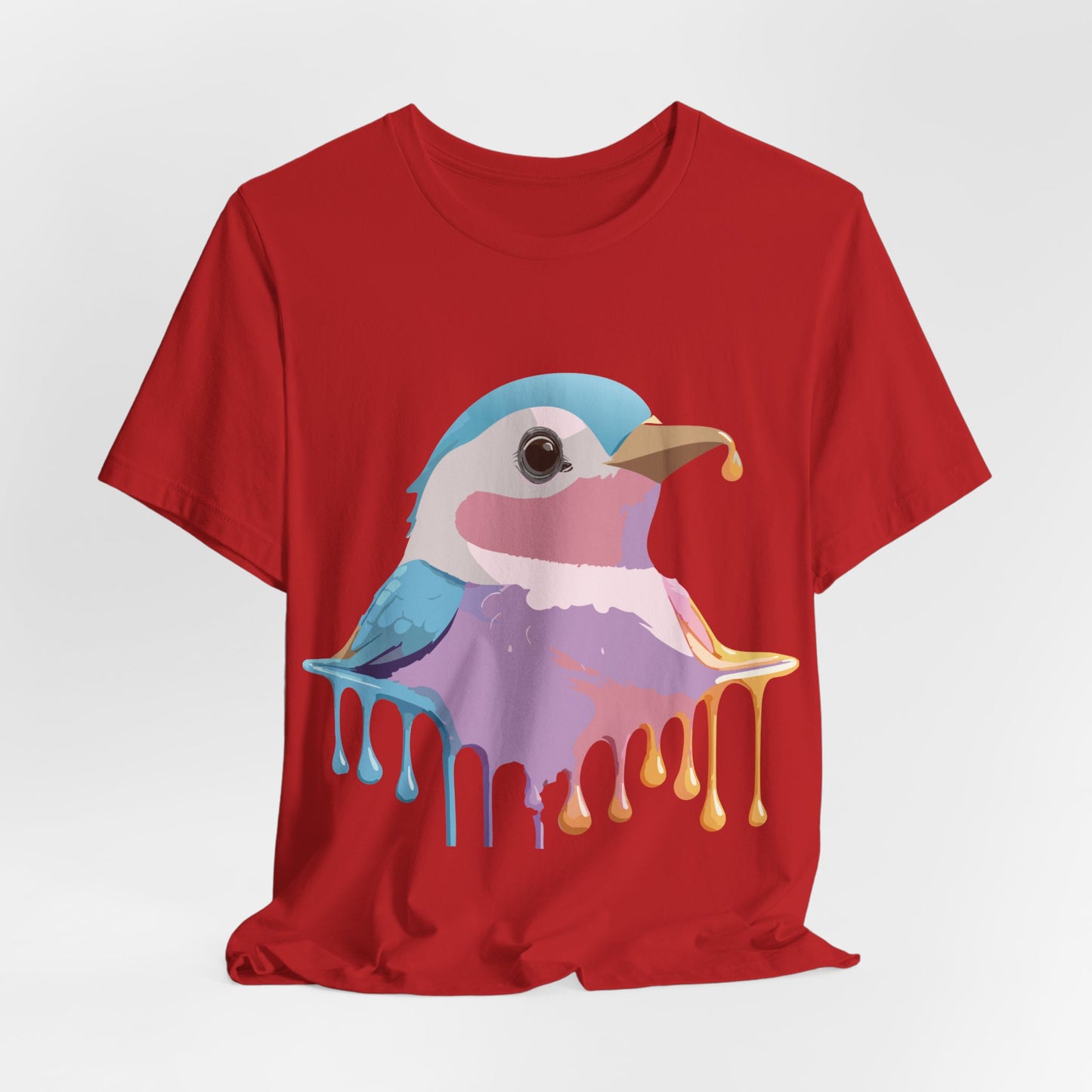 Natural Cotton Tee Shirt with Bird