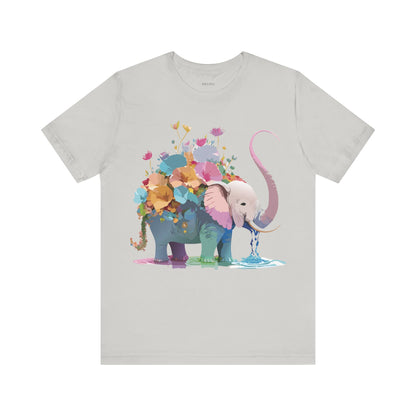 Natural Cotton Tee Shirt with Elephant Printify
