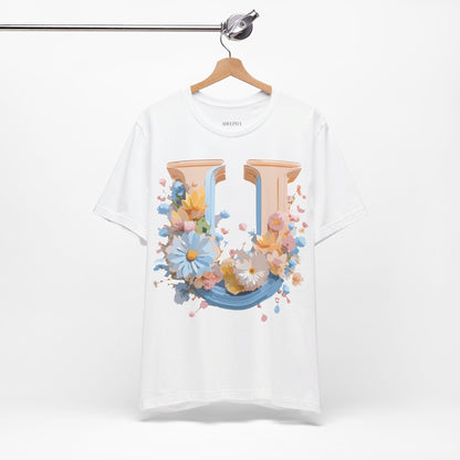 Natural Cotton Tee Shirt - Letters Collection - U Printify