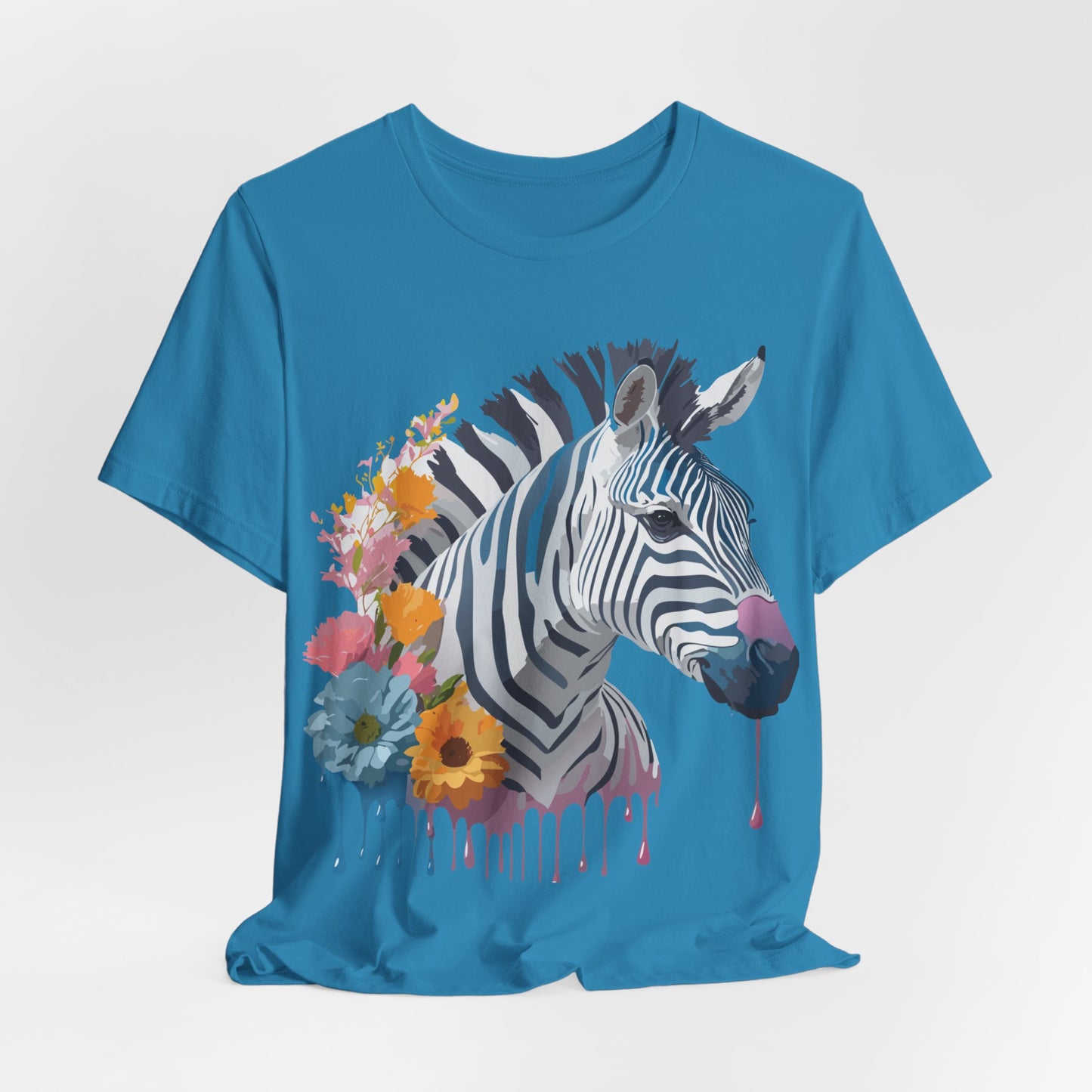 Natural Cotton Tee Shirt with Zebra