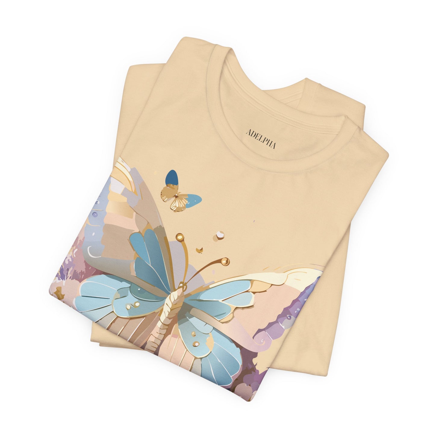 T-Shirt aus natürlicher Baumwolle mit Schmetterling