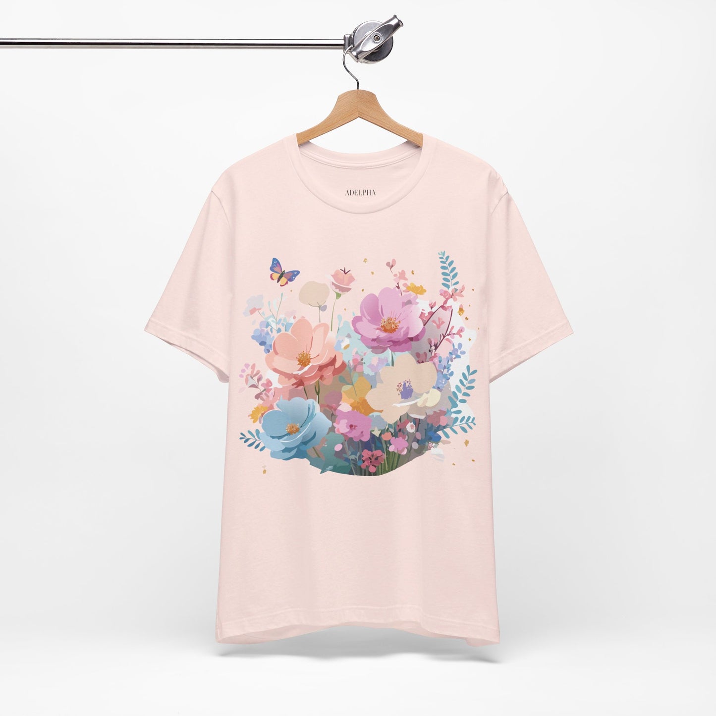 T-Shirt aus natürlicher Baumwolle mit Blumen