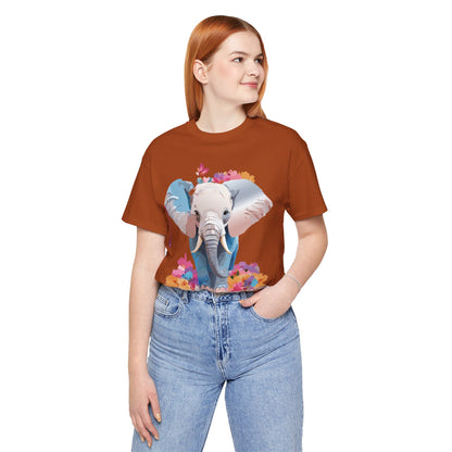 Natural Cotton Tee Shirt with Elephant Printify