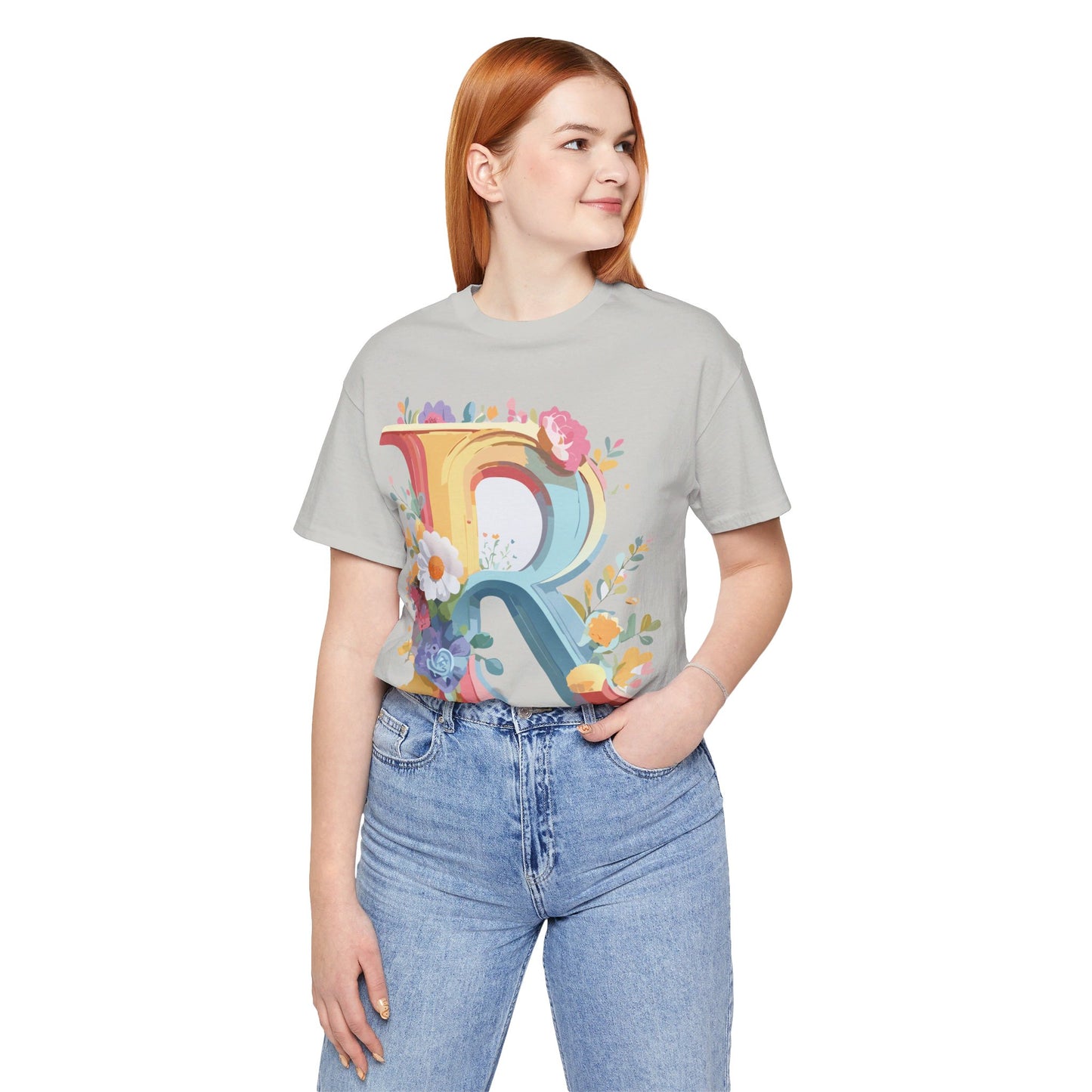 T-Shirt aus natürlicher Baumwolle – Letters Collection – R