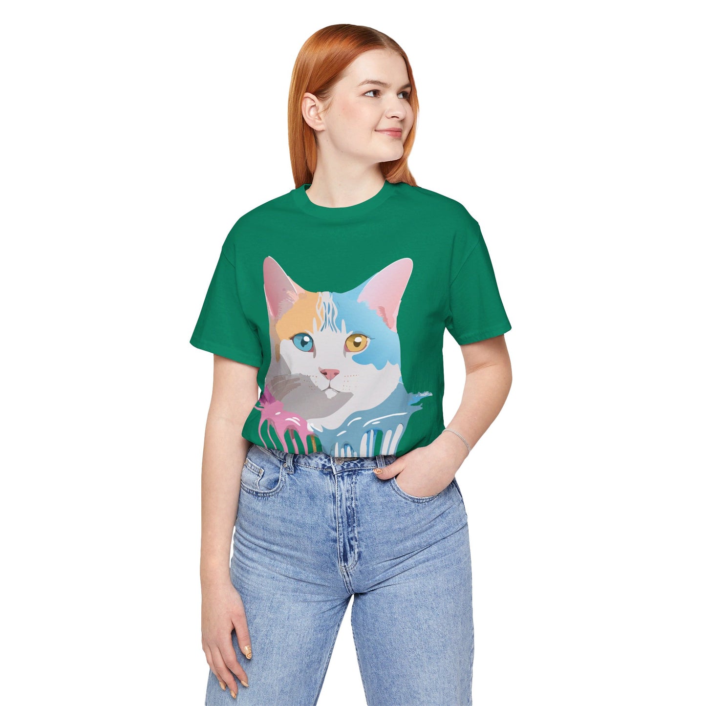 T-shirt en coton naturel avec chat