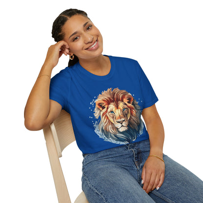 Unisex Lion Shirt Floral Lion Tee Gildan Softstyle 64000 Tee