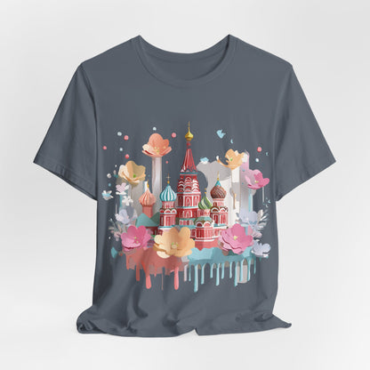 Natural Cotton Tee Shirt - Beautiful Places Collection - Moscow Printify