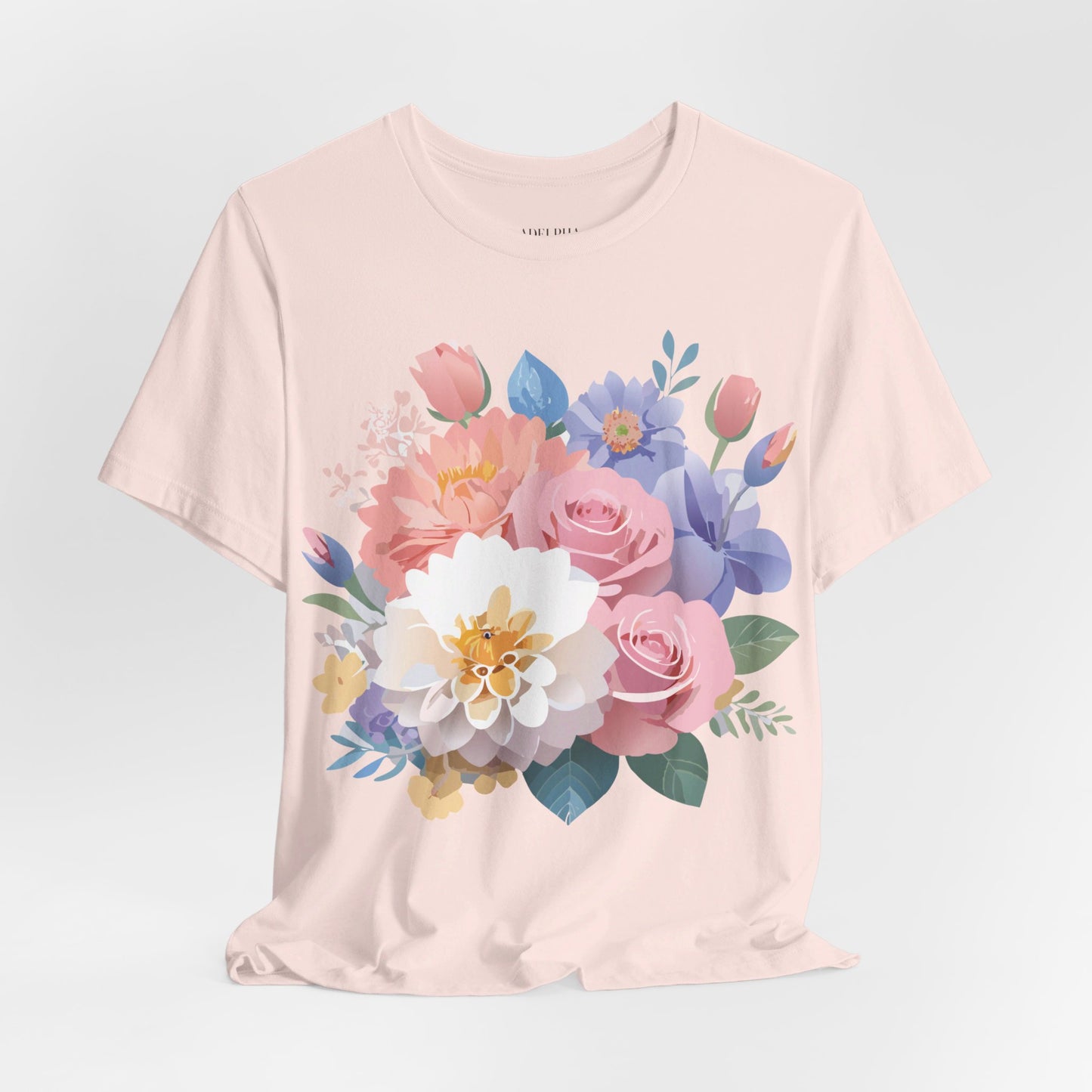 T-shirt en coton naturel avec fleurs