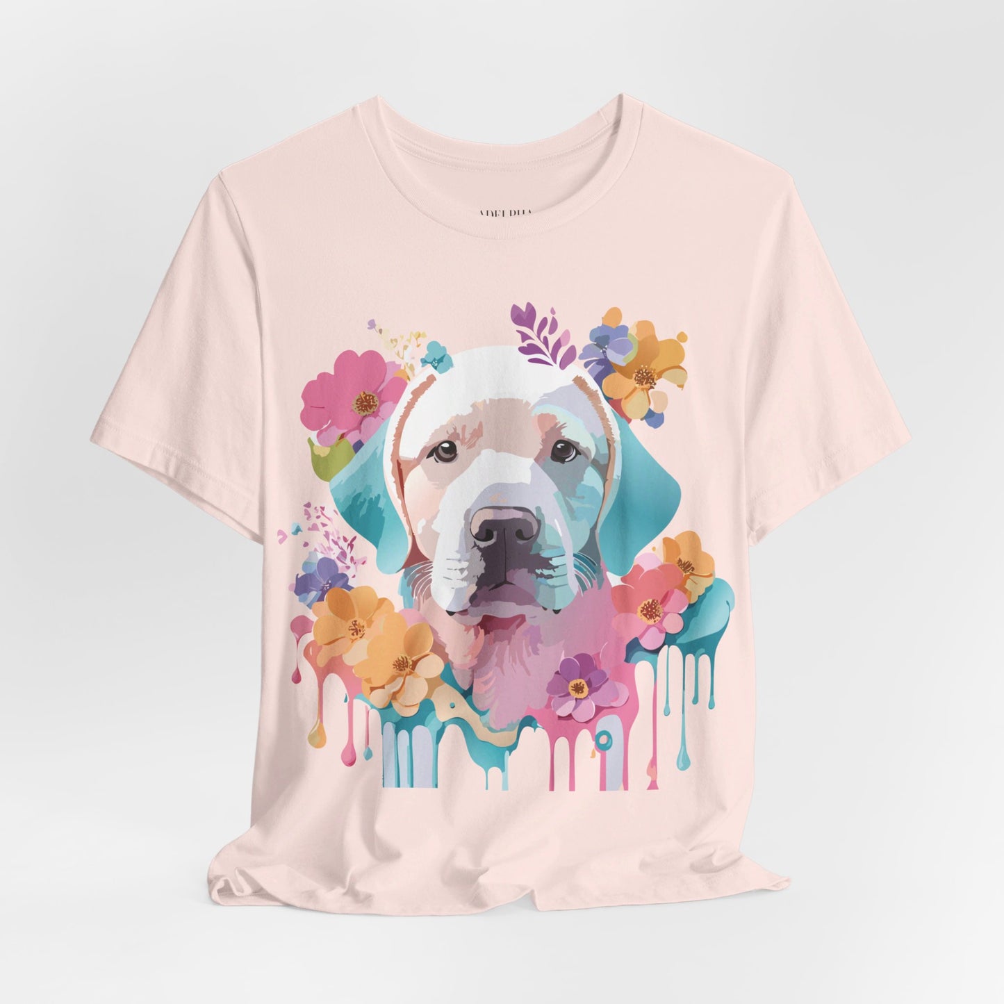 Natural Cotton Tee Shirt with Dog