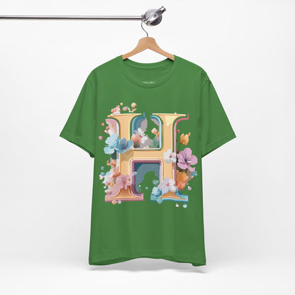Natural Cotton Tee Shirt - Letters Collection - H Printify