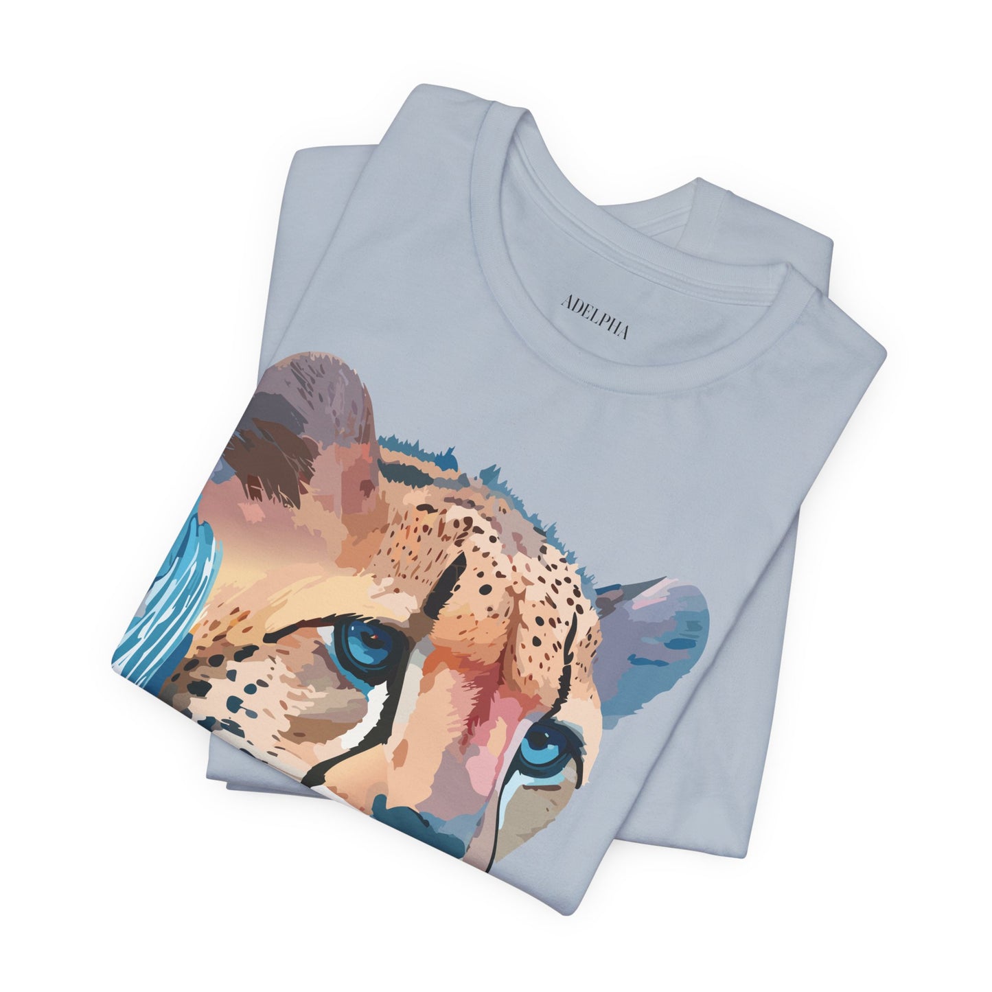 Natural Cotton Tee Shirt with Cheetah