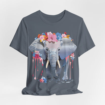 Natural Cotton Tee Shirt with Elephant Printify