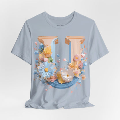 Natural Cotton Tee Shirt - Letters Collection - U Printify