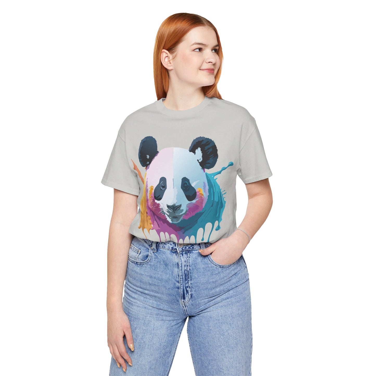 Natural Cotton Tee Shirt with Panda