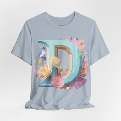 Natural Cotton Tee Shirt - Letters Collection - D Printify