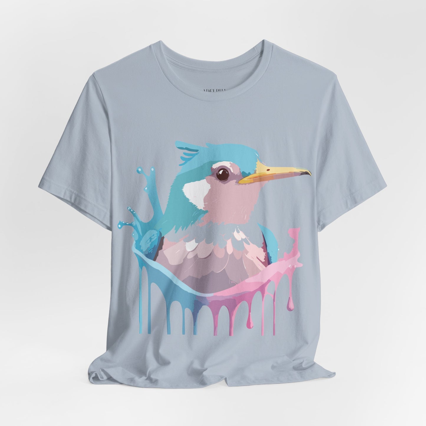 Natural Cotton Tee Shirt with Bird