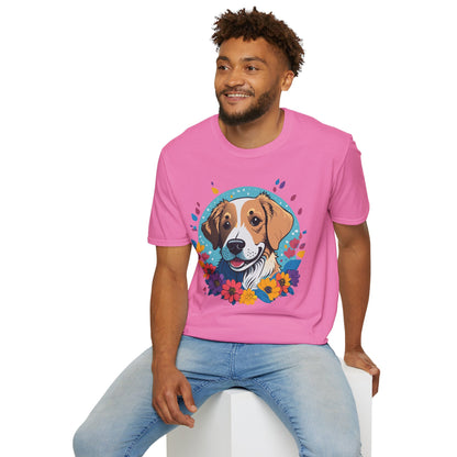 Unisex Dog Shirt Animal Print Tee Gildan Softstyle 64000 Cotton