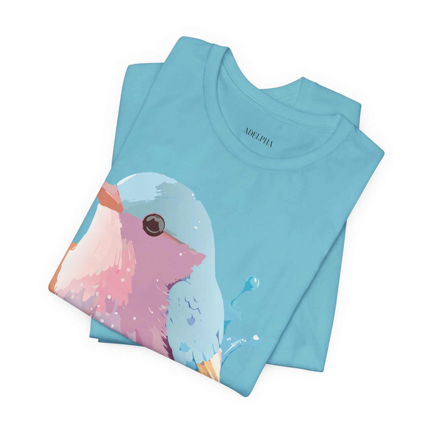 Natural Cotton Tee Shirt with Bird