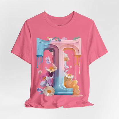 Natural Cotton Tee Shirt - Letters Collection - T Printify