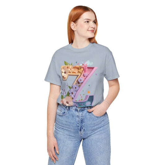 Natural Cotton Tee Shirt - Letters Collection - Z Printify