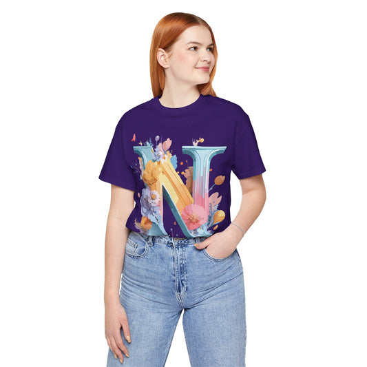 Natural Cotton Tee Shirt - Letters Collection - N Printify