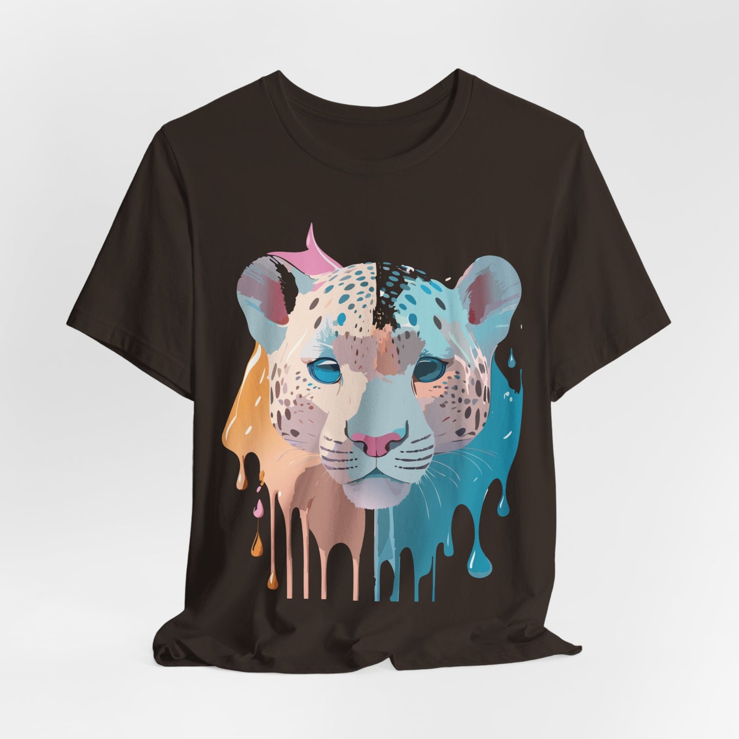 Natural Cotton Tee Shirt with Cheetah