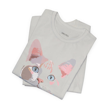 Natural Cotton Tee Shirt with Cat Printify