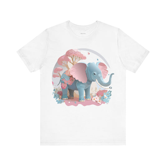 T-shirt en coton naturel avec motif éléphant