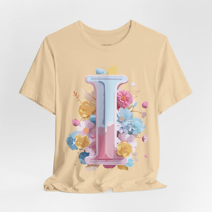 Natural Cotton Tee Shirt - Letters Collection - I Printify