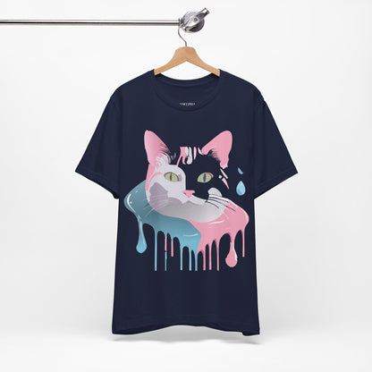 Natural Cotton Tee Shirt with Cat Printify