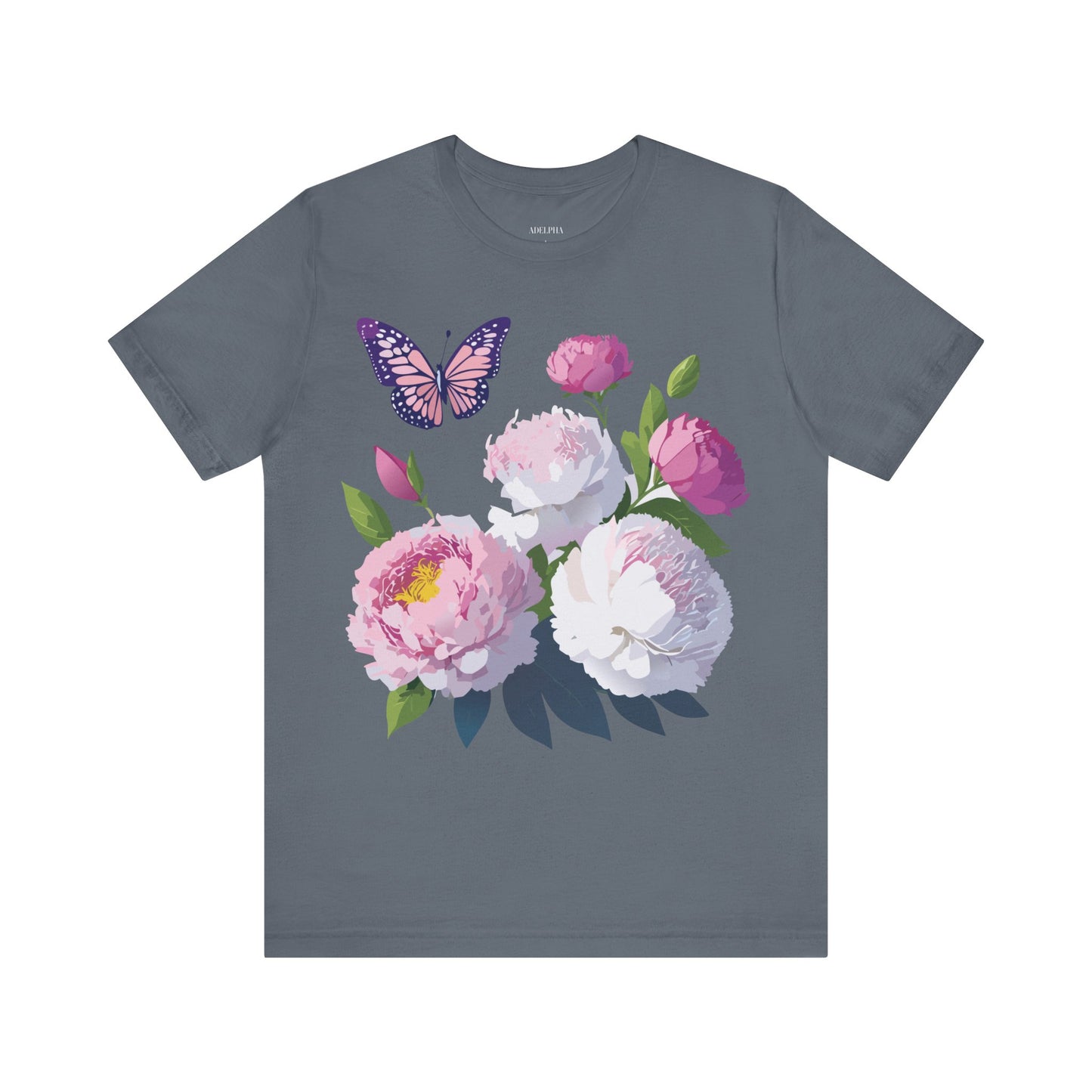 T-shirt en coton naturel avec fleurs