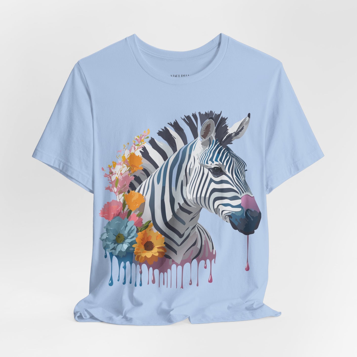 Natural Cotton Tee Shirt with Zebra