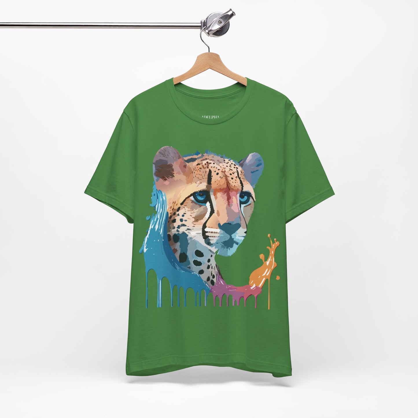 Natural Cotton Tee Shirt with Cheetah