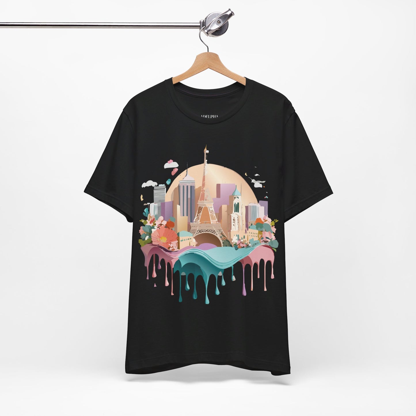 Natural Cotton Tee Shirt - Beautiful Places Collection - Paris Printify