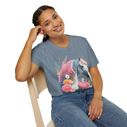 Horse Shirt Unisex Gildan Softstyle 64000 Cotton Tee With Animals