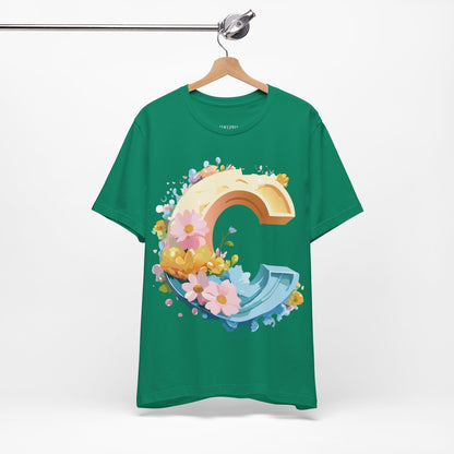 Natural Cotton Tee Shirt - Letters Collection - C Printify